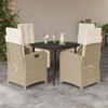 Vidaxl 5-Cz. Set di Mobili da Giardino con Cuscini, Beige, Polyrattan