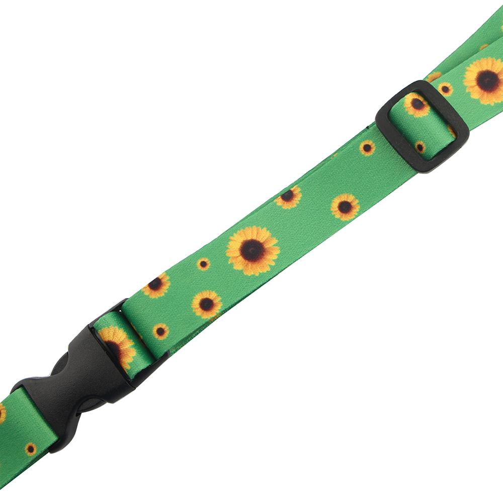 Summer Hot Style Sunflower Lanyard Adjustable Buckle Phone USB Badge Holder Hang Rope Necklace For Friends Gifts