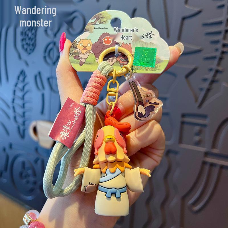 Langlang Mountain Couple Pig Goblin Plush Keychain Pendant - Creative & Cute Backpack Ornament