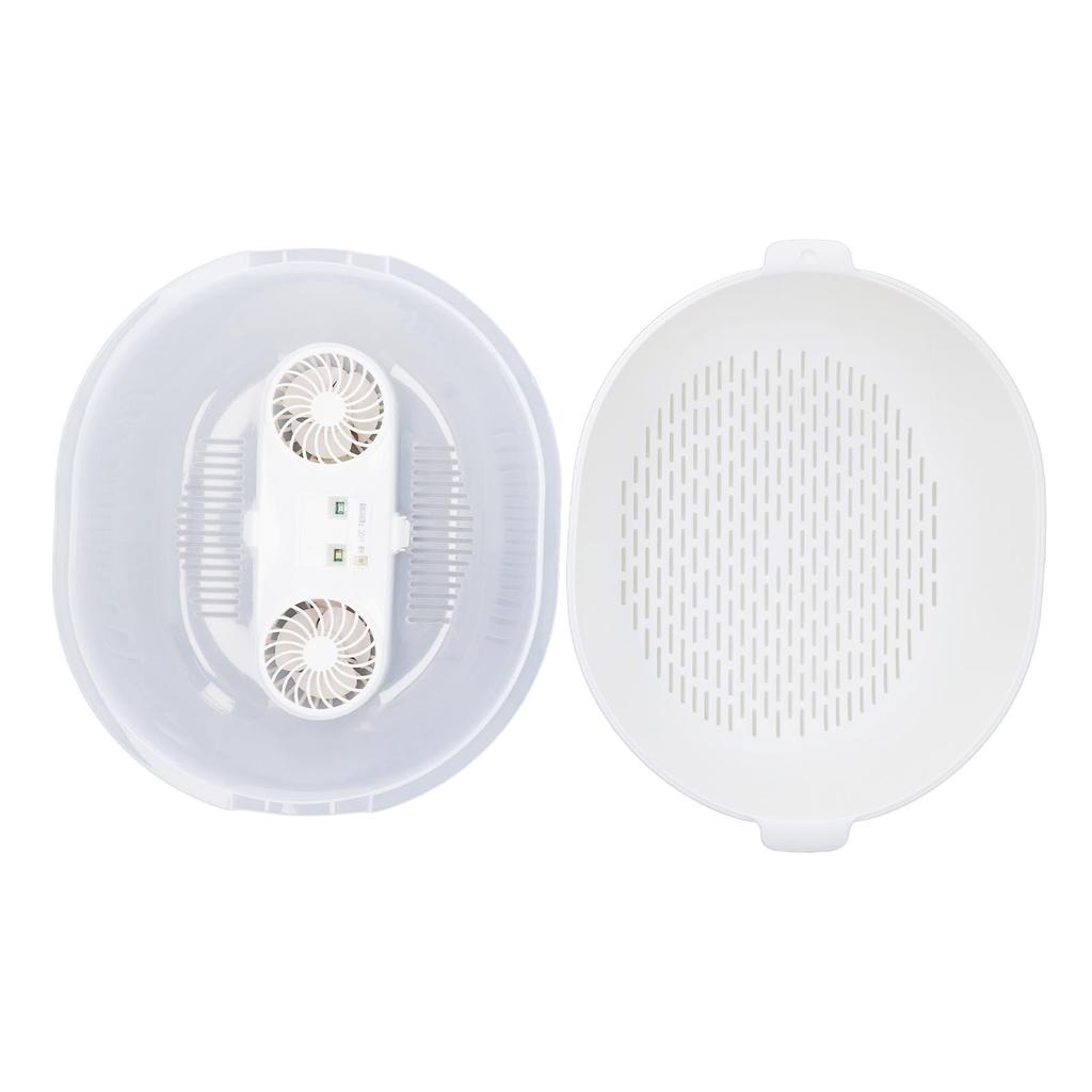 Haushalts-Auftaubox mit Doppelventilator, Doppelschicht-Abtropfgestell, 1800 mAh, Timer, abnehmbar, USB-Aufladung, UV