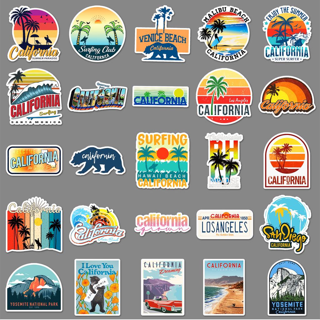 50 Graffiti Stickers Outdoor Travel California Decorative Suitcase Stickers