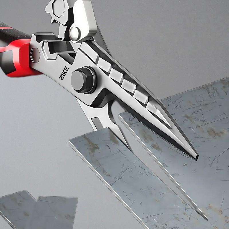 Heavy Duty Multifunctional Electrician Scissors Crimping Wire Cutter With Wrench For Metal Sheet Cable Cutting one size