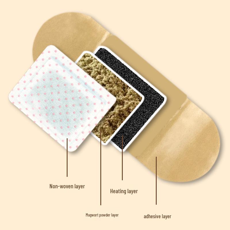 Moxa Herbal Heating Patches: Acupoint, Neck, Shoulder, Lumbar, Joint, and Body Warmth with Mugwort Hot Compress.