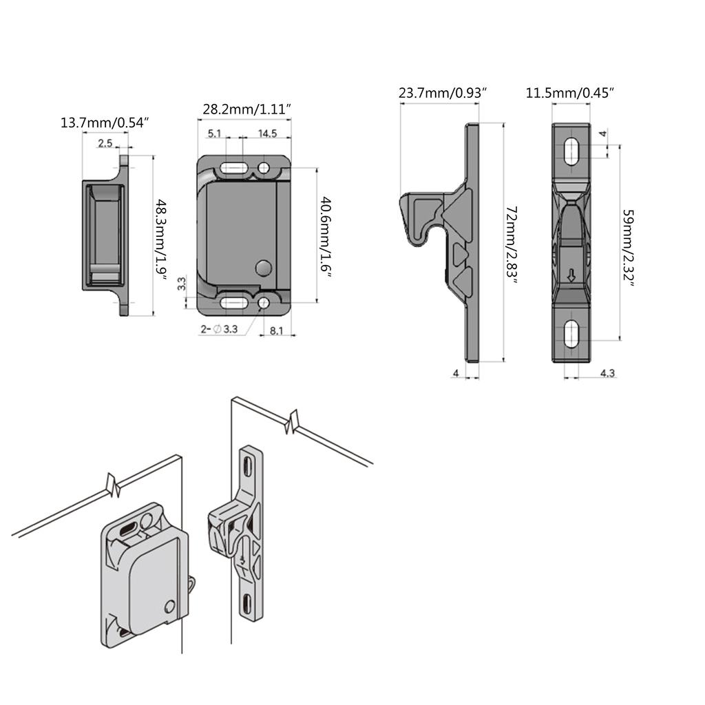 Cupboard Cabinet Door Latch Locks Catches Buckle Suitable for Camper Marine Closet Drawer Furniture Hardware Accessories