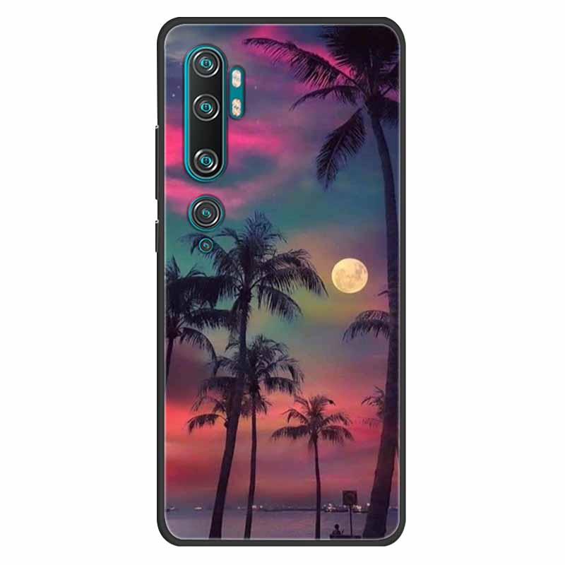 For Xiaomi Mi Note 10 Case Silicone Soft Owl Lion TPU Fashion Back Cover For Xiaomi Mi Note10 Cases Protective Printed Covers