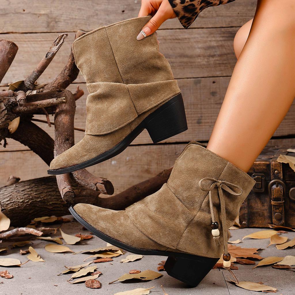 Fashion Flats Women Boots Suede Pointed Toe Designer Shoes Winter Luxury Dress Woman 2025 New Fashion Sexy Chelsea Botas De Mujer