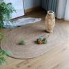 HeMu-Woven Rattan Round Carpets for Living Room, Bedroom Straw Rugs, Natural Plants Floor Mats, Bedside Garden Table Grass Mat