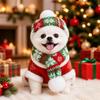 Winter Dog Scarf Collar Christmas Cat Scarf Hat Cozy Dog Bandana Scarf  for Puppy Kitten