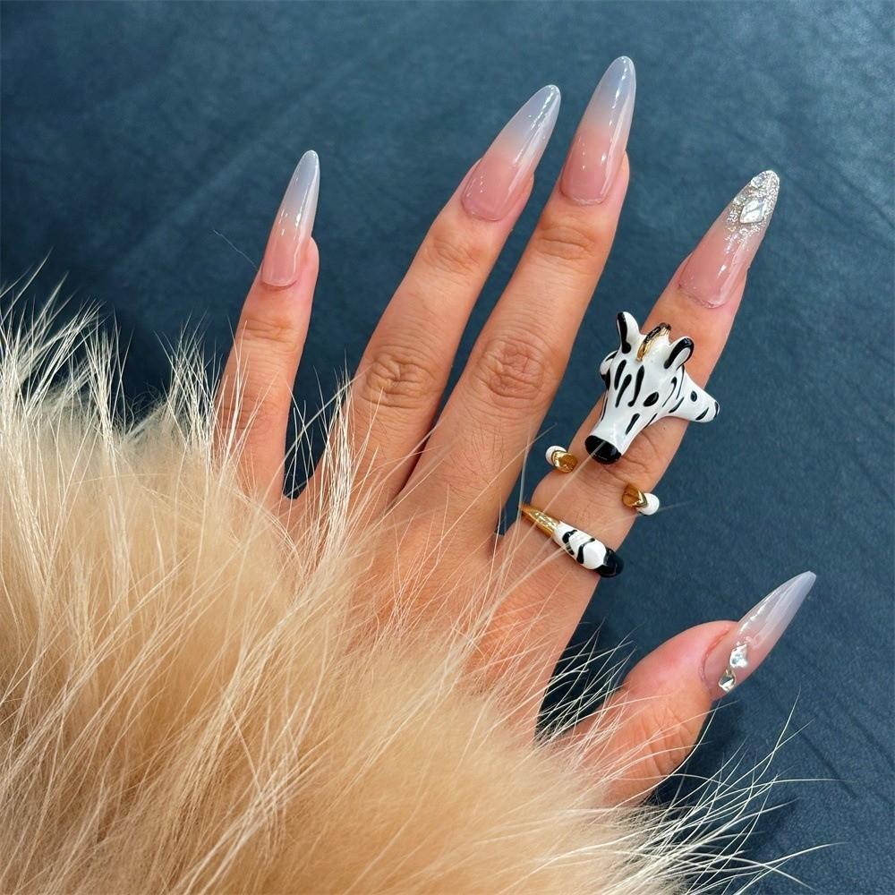 Pony Horse Animal Horse Ring Set Delicate Opening Finger Ring Jewelry Cartoon Glaze Ring  Lady