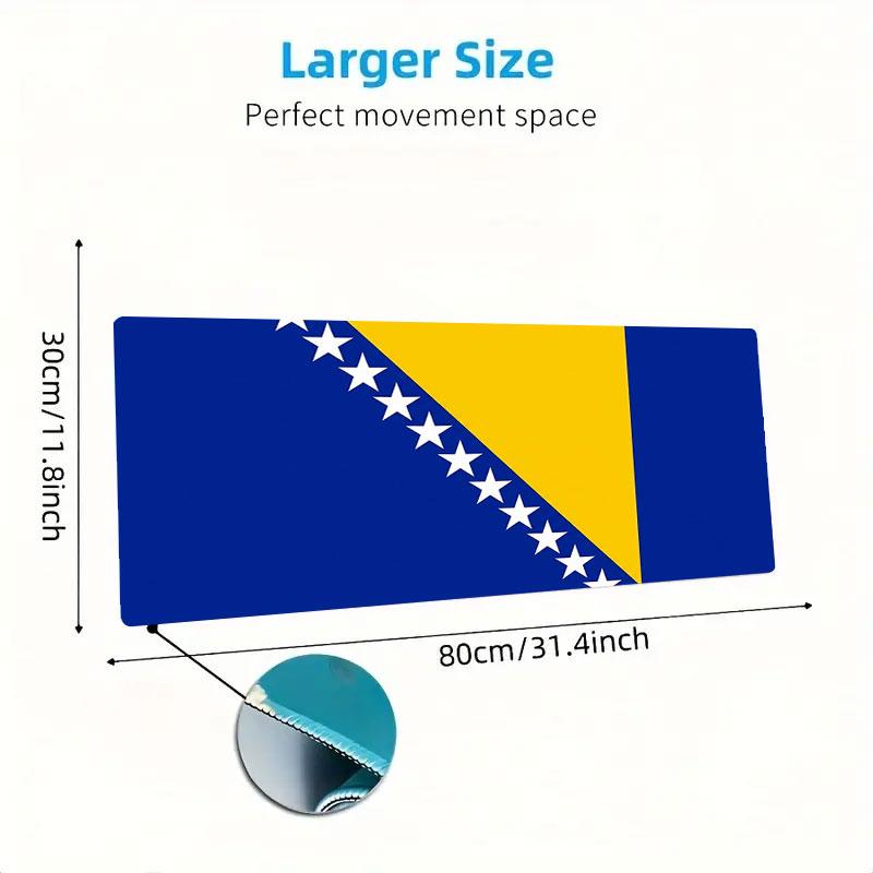Bosnia Herzegovina Flag Large Size Mouse Pad Large Gaming Table Cushion Nonslip Laptop Tablet Big Mousepad Xxl Mat Mini Pc Playmat With Lock Edge