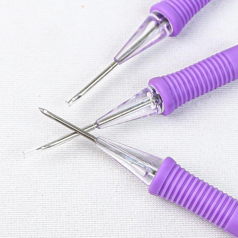 Embroidery Pen with Punch Needle and Threader Durable Set for DIY Handmade Weaving Craft Knitting Home Decor Projects