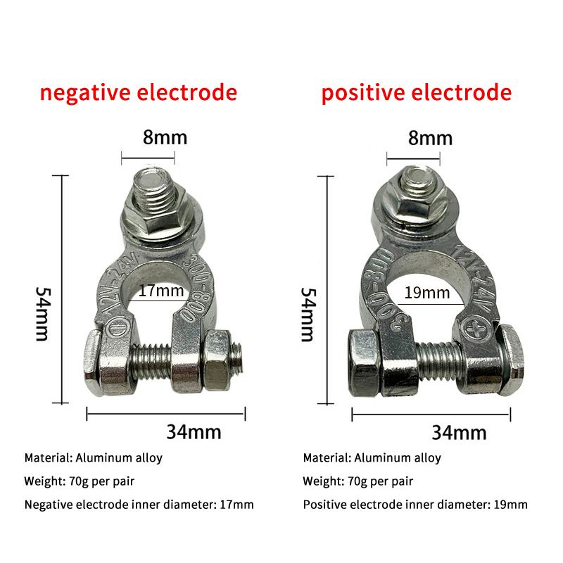 Car Battery Terminal Clamp 1 Pair Screw Connector Positive and Negative Poles Corrosion Resistant for Universal Auto Application
