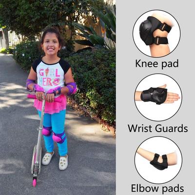 6Pcs Kids Knee Pads Elbow Pads Guards Protective Gear Set Safety Gear for Roller Skates Cycling BMX Bike Inline Skatings Scooter