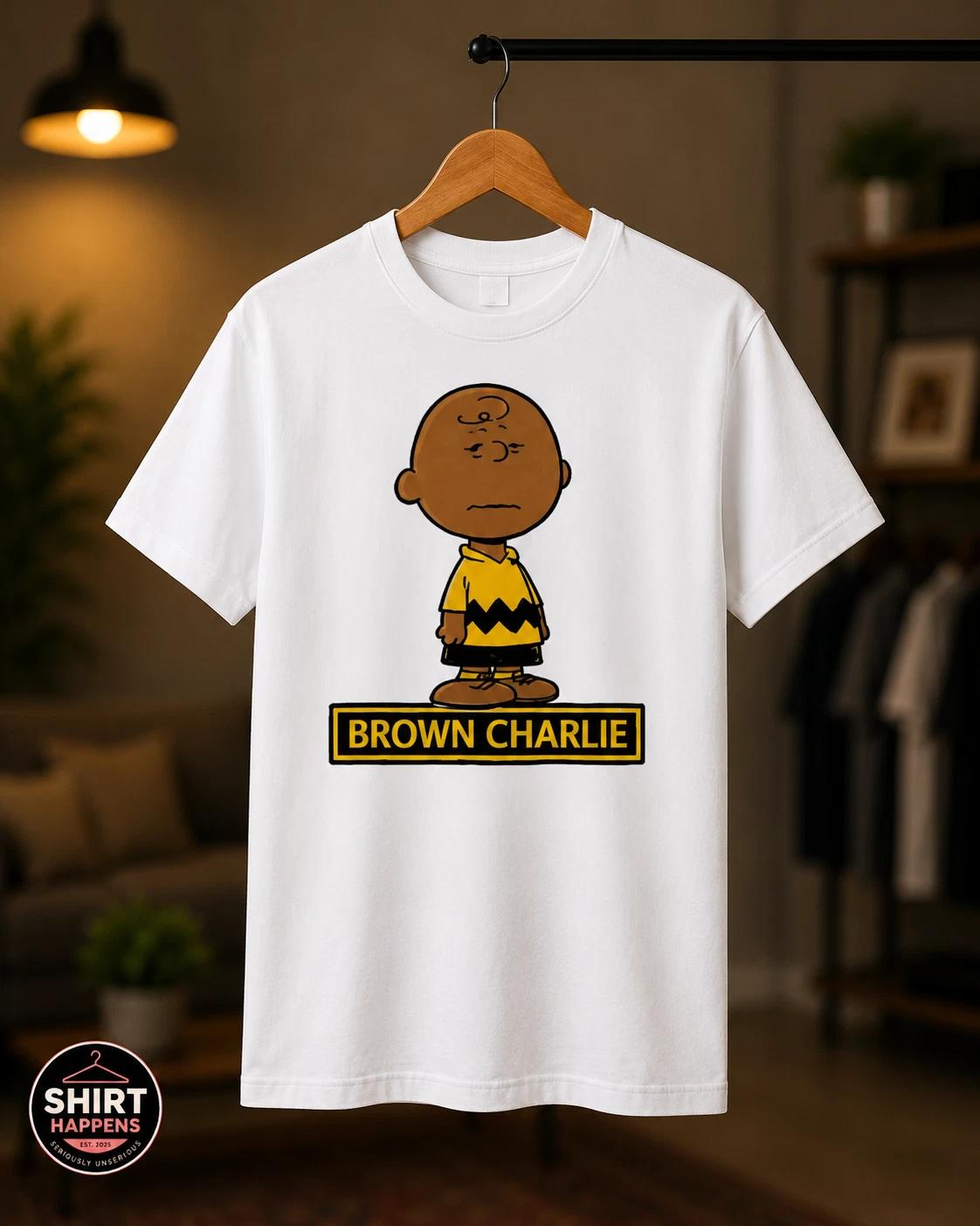 Brown Charlie | Funny Graphic T-Shirt | Adult Humour Offensive Joke Tee S