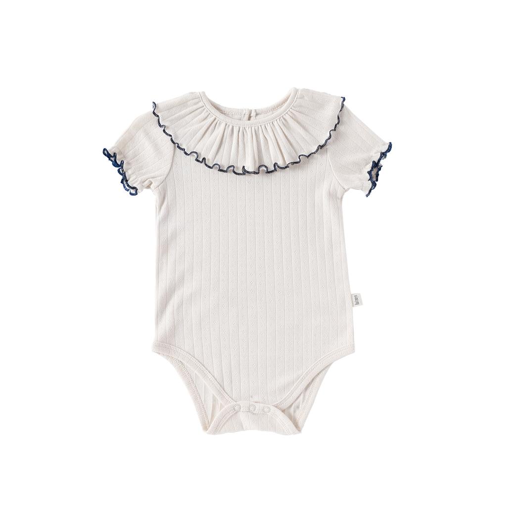 Baby Romper A Pure Cotton Short-sleeved Spring and Summer Baby Clothes for Boys and Girls Baby Lace Collar Triangle Romper