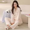 1011 New Pajamas Women's Spring and Autumn Cotton Long Sleeve Fashion Simple Autumn and Winter Universal Homewear Set