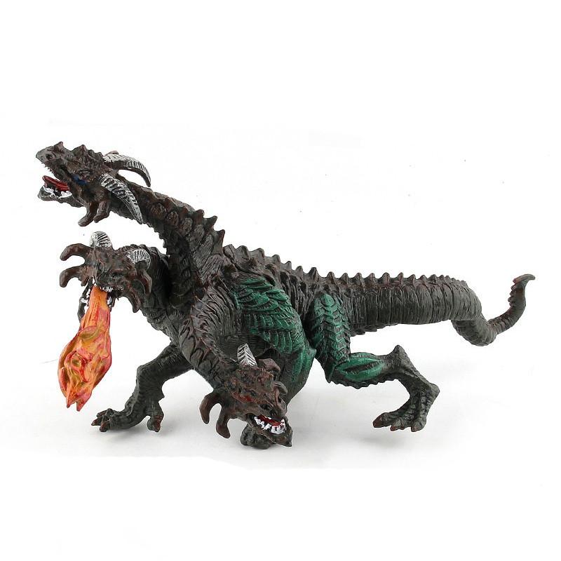 Jurassic Dinosaur Model Pvc Figurine With Wild Dual Head Design For Collectors And Display