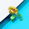 New Cute Enamel Sunflower Brooches For Women Vivid Plant Flower Pin Coat Sweater Pin New Design Party Accessories