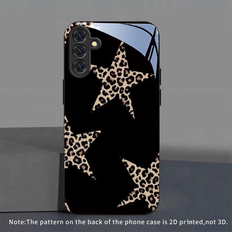 

Leopard Star Glass Phone Case Suitable for Samsung Galaxy S26 S25 S24 S23 S22 S20 FE/Ultra/Plus Anti Drop Back Cover Galaxy S23 FE