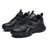 Men Synthetic Leather ChunkySneakers Lace Up Shock Absorbing Cushion Non Slip Sole Fashion Outdoor Sports DailasualRunning Shoes