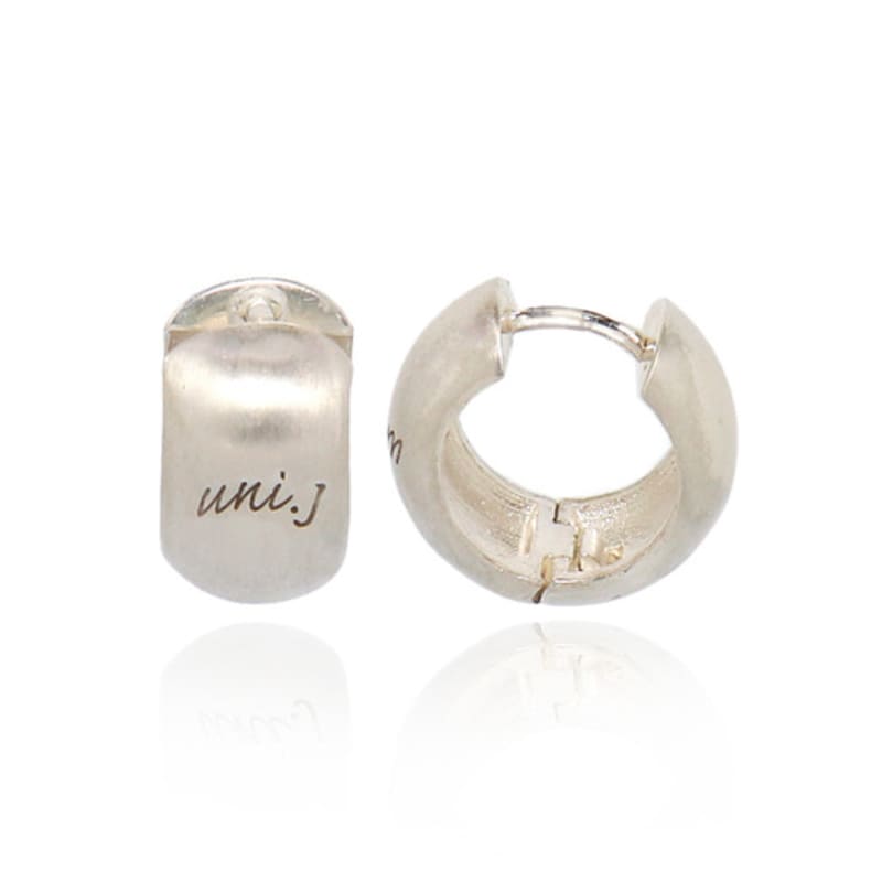 UNI.J [Ie384]Sanding Texture Silver Earring