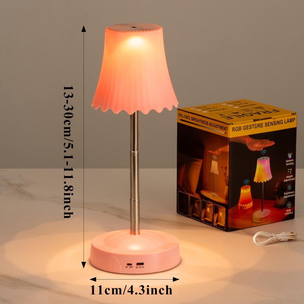 Rechargeable Desk Lamp Smart Cordless Adjustable Height Ambient Light Battery Powered Table Lamp for Bedroom Restaurant
