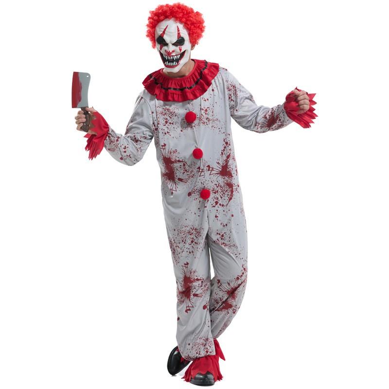 Halloween Costume Bloody Clown Outfit Stage Cosplay Zombie Suit 25-29 Olds