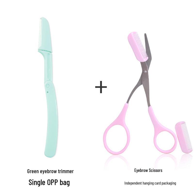 Women's Beginner Safe Foldable Eyebrow Razor Set with Anti-Scratch Design and Replaceable Blades