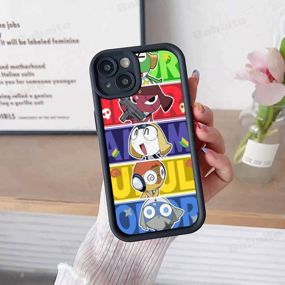 Keroro Frog Cool Gunsou Sergeant For IPhone 17 15 13 12 11 14 Pro Max X XR XS 16 Plus Shockproof Candy Back Cover