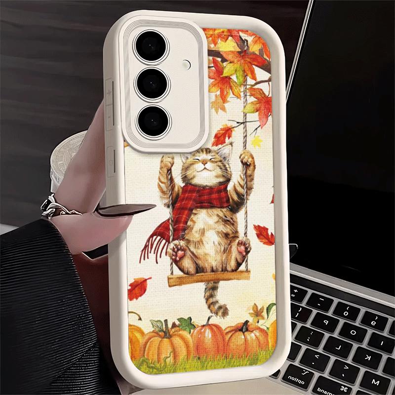 Phone Case for Samsung Galaxy S26 S25 Ultra S24 FE Pumpkin Happy Fall Autumn Shell S23 Plus S22 + S21 S20 5G Soft Silicone Funda
