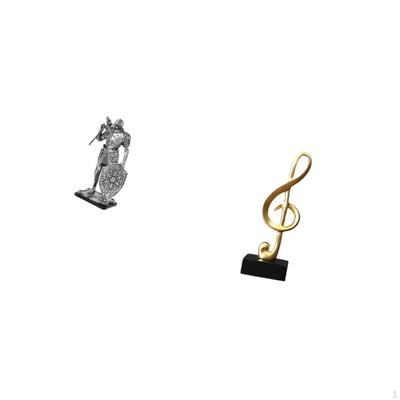 Nordic Knight Music Note Resin Figurine Abstract Art Sculpture Creative Tabletop Ornament for Desk