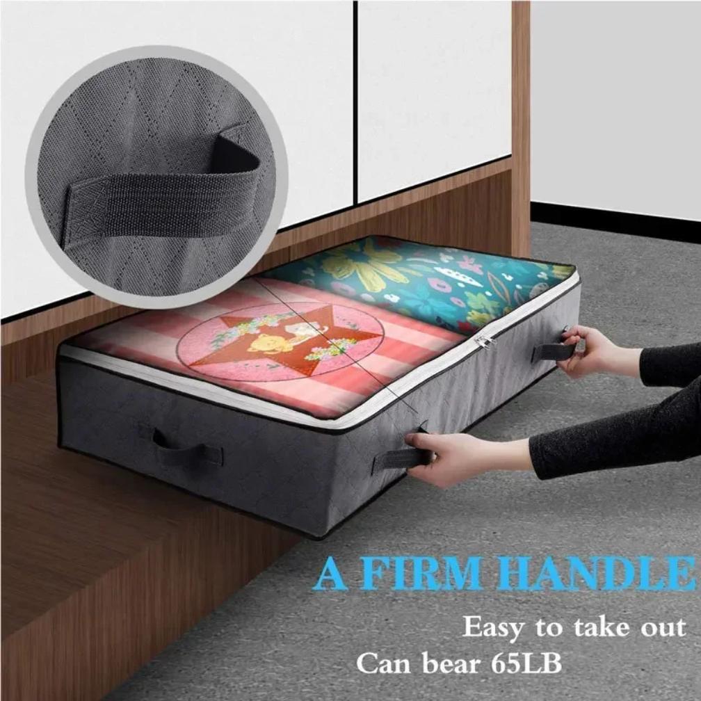 Aufbewahrungstasche unter dem Bett für tragbare faltbare Bettdecken-Taschen Kleiderschrank Kleider Organizer Aufbewahrungsbox Staubdichter Organizer Große Kapazität