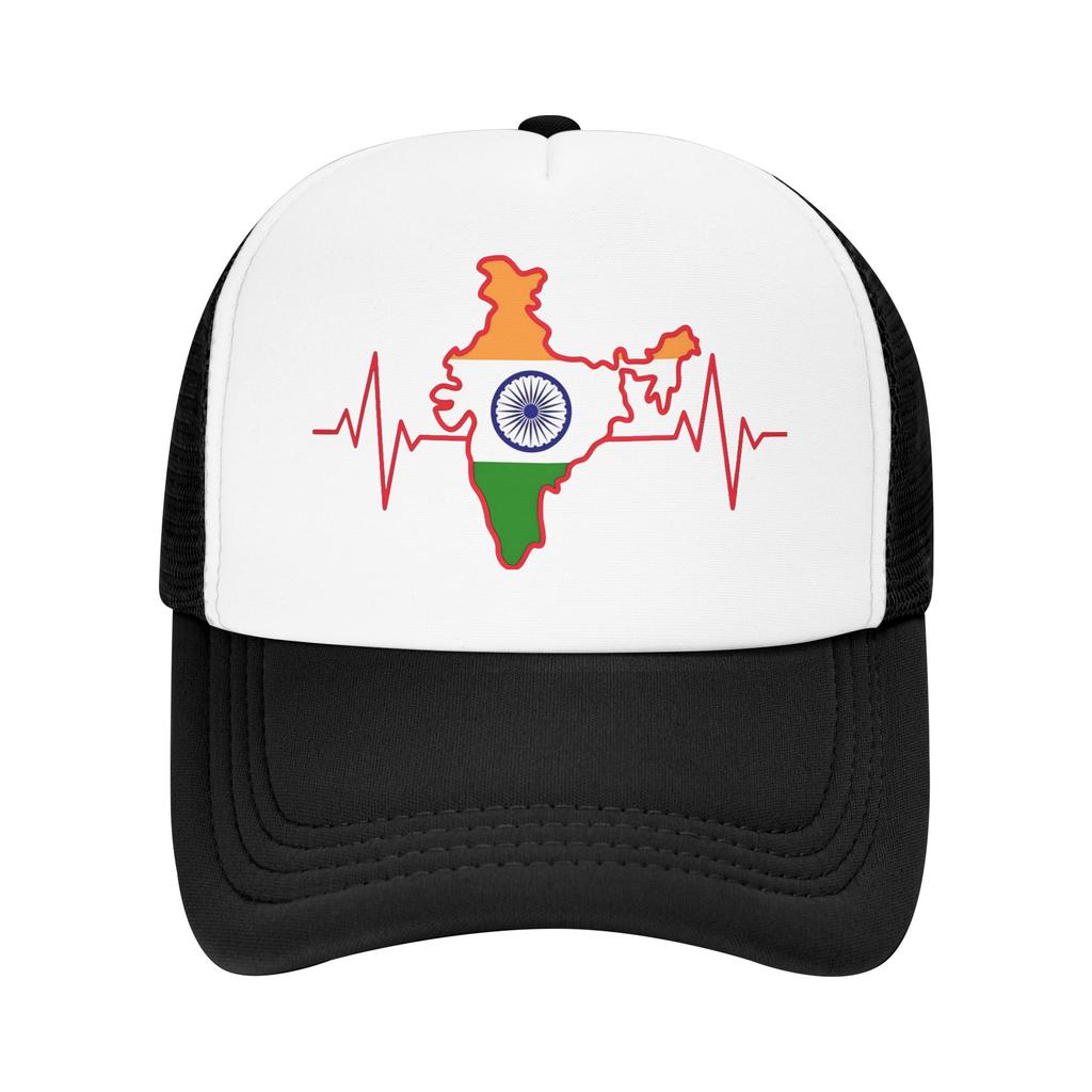 Heartbeat Of India Tricolor Map Pulse Art Casual Sun Hats For Women Unisex Spring Outdoor Sports Baseball Cap Vintage Hats