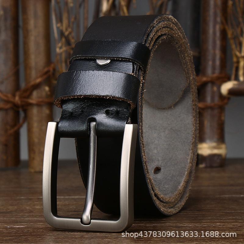 

Шкіряний ремінь. Чоловічий шкіряний перший шар із чистої шкіри великої рогатої худоби, пряжка зі сплавом. 100cm