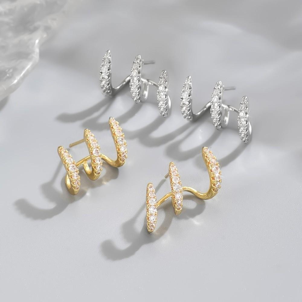 Strass oorbellen met klauwtjes voor dames, lichte luxe oorbellen met zirkonia voor vrouwen, trouwoorbellen