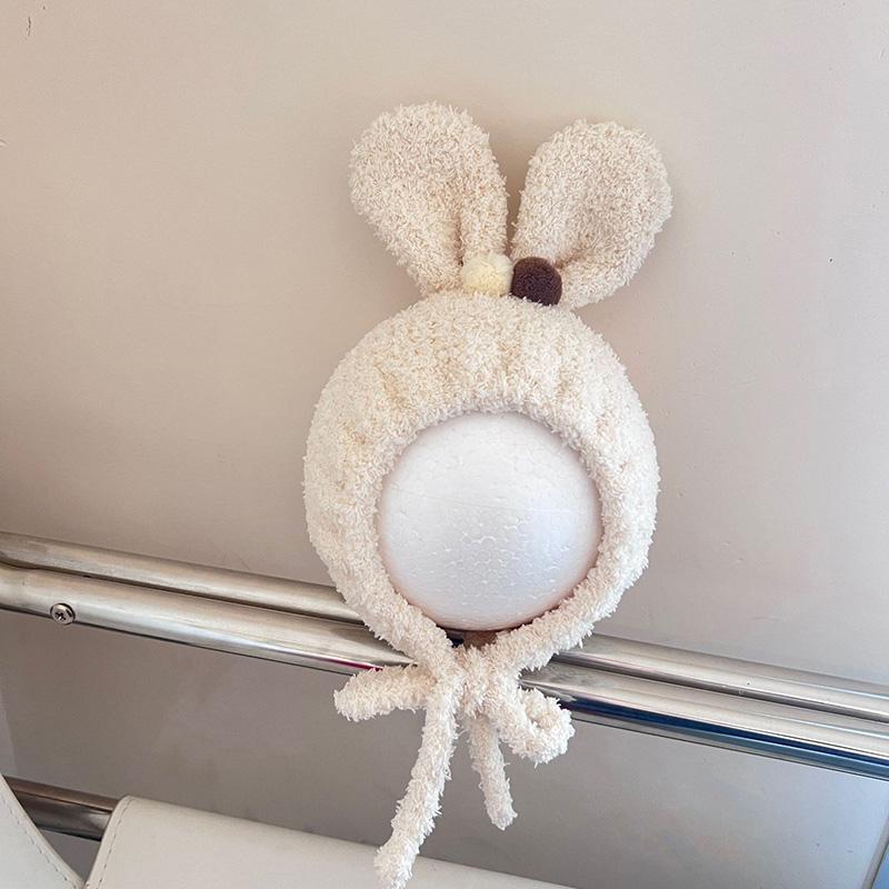 Bonnet Bébé Oreilles de Lapin Mignon Hiver Épais Chaud 1-3 ans Tout-Petites Filles Chapeau Protection Oreilles Extérieur Coupe-vent Bonnets Enfants