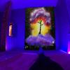 Fluorescent Tapestry UV Fluorescent  Psychedelic Mushroom Wall Hung Hippie Decorative Room Aesthetics