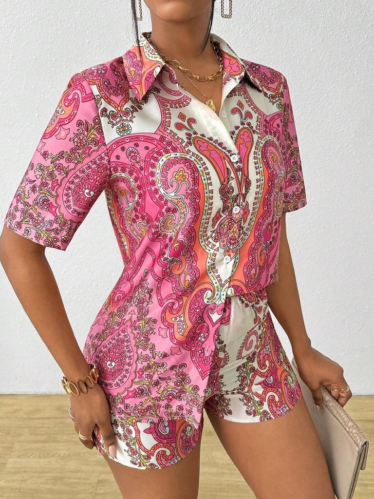 European and American fashion trends National short-sleeved shirts and shorts set MB1 + MA1