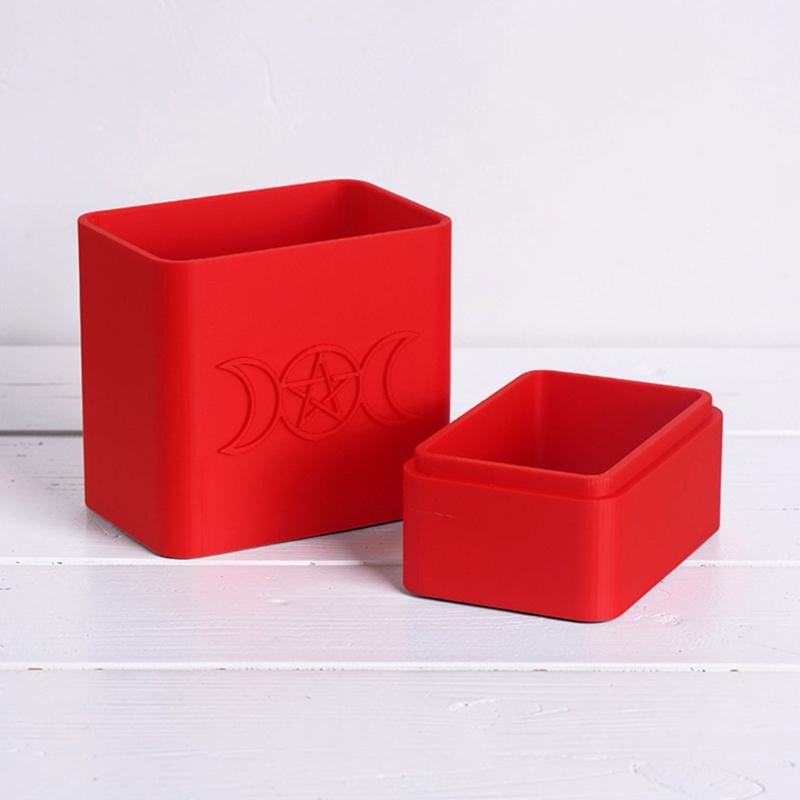 Stackable Tarots Card Storage Case with Exterior Stacking Contacts and Magnetic Lid Closure for Contained Collection Storage