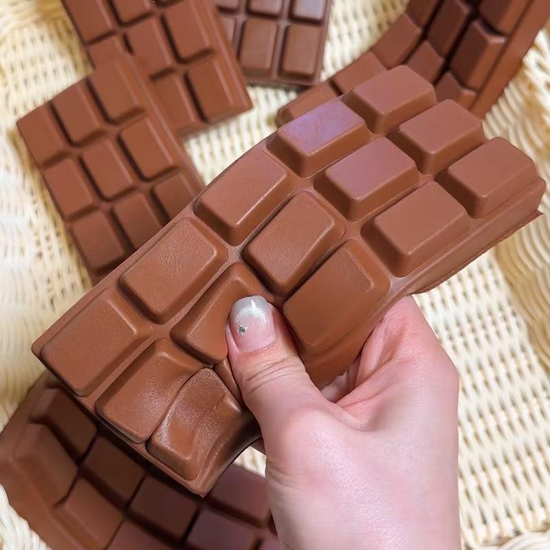 Realistic Chocolate Bar Shaped Squish Toy Soft Slow Rebound Squeeze Decompression Fidget Sensory Toy Holiday Party Present