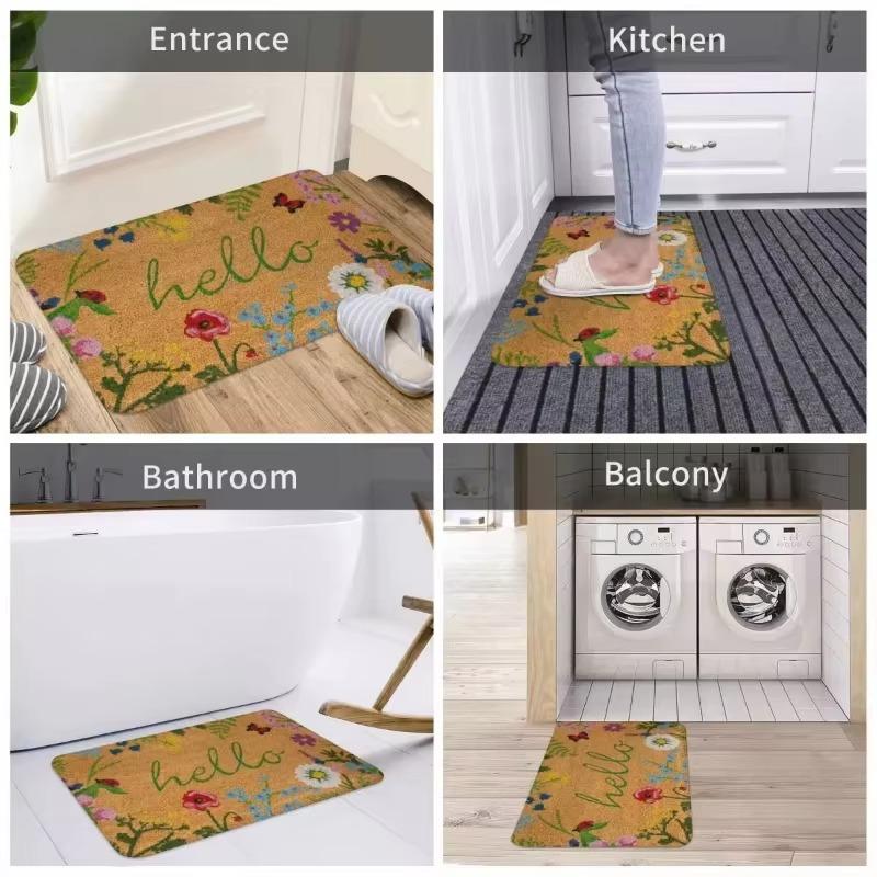 Floor Mat 1PCS Flushed Floor Mat Bathroom Anti Slip Absorbent Mat Toilet Toilet Stain Resistant Foot Mat