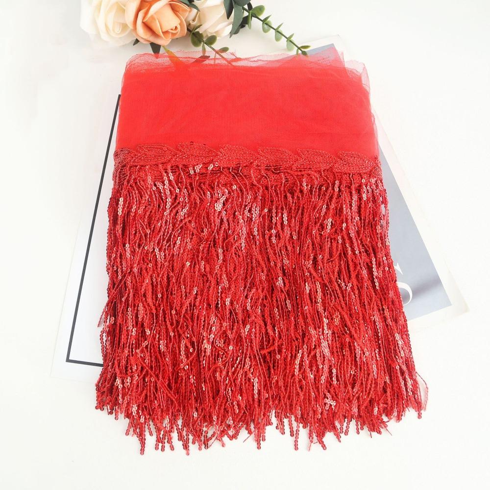 

10 Yards DIY Accessories Lace Ribbon Sequins Material Glitter Tassels Dance Costume