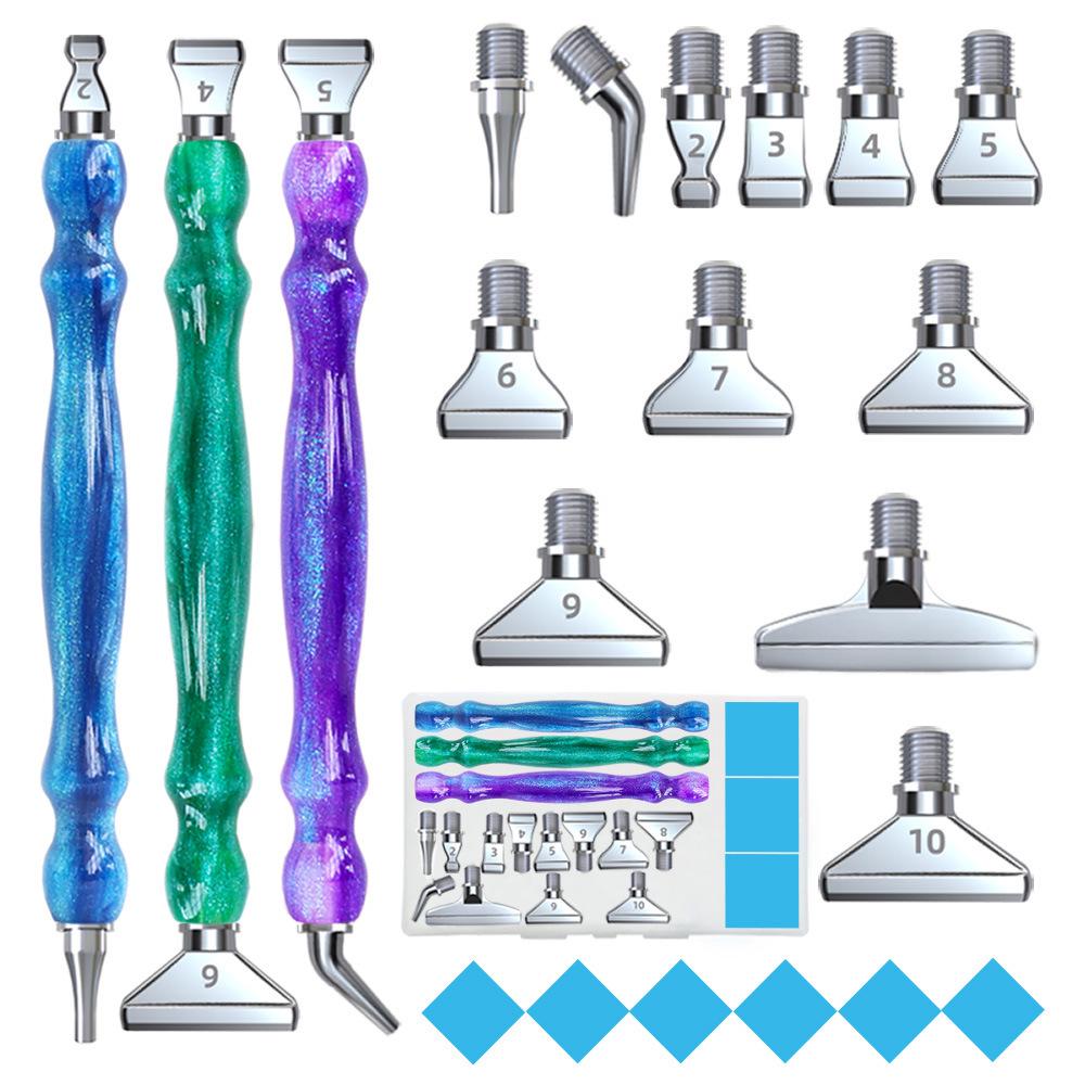 Set di Pennini Metallici per Pittura Diamante - Punte per Trapano in Resina e Lega per Ricamo Fai da Te
