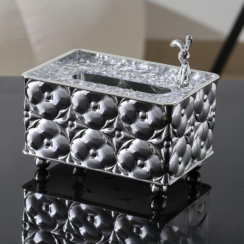 Jacquard Taschentuchbox Organizer Serviettenetui Leichter Luxus Wohnzimmer Schlafzimmer Couchtisch Taschentuch Aufbewahrungsbox Papierhalter