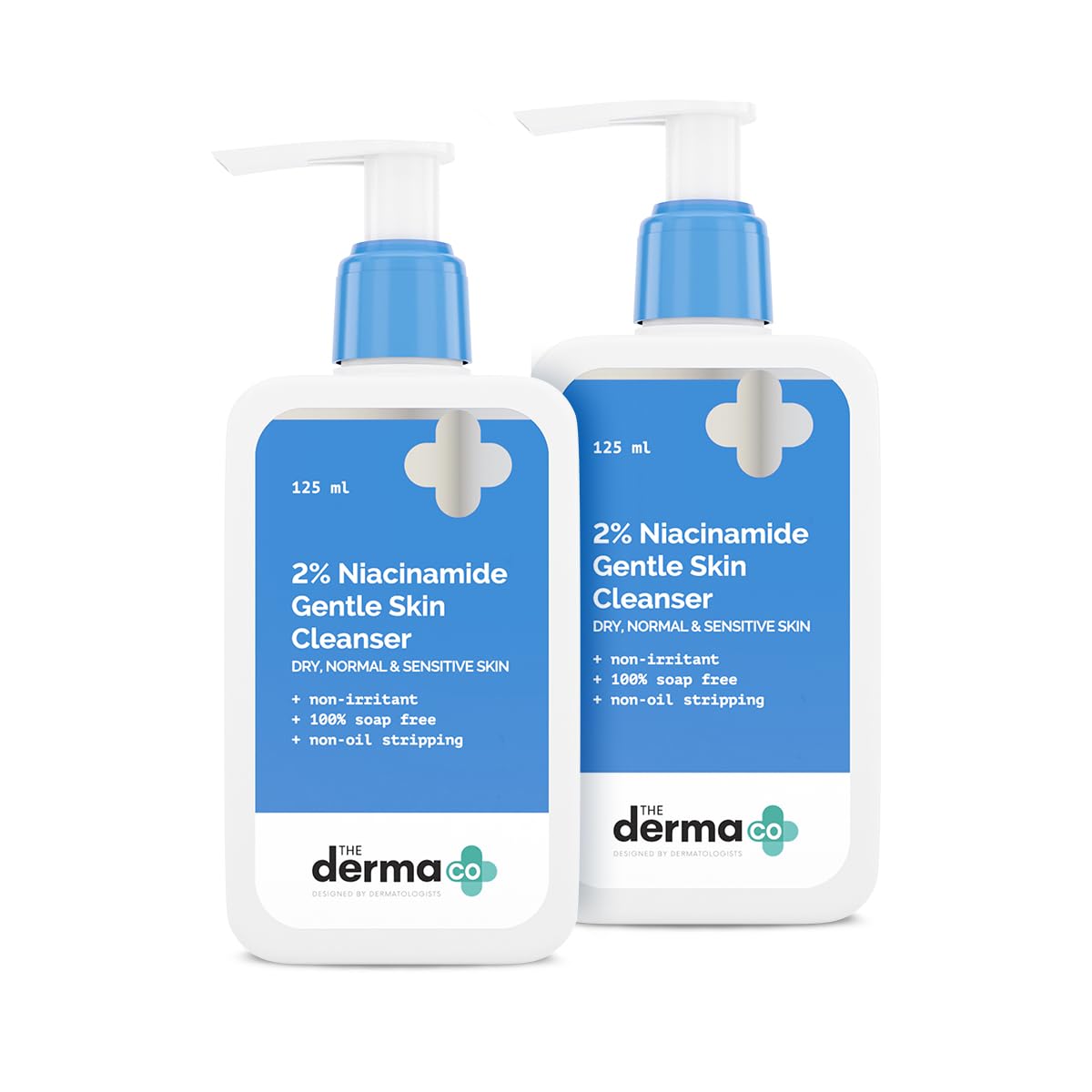

The Derma Co 2% Niacinamide Gentle Skin Cleanser for Sensitive Skin 125ml Pack of 2, Non-Irritant, Soap-Free