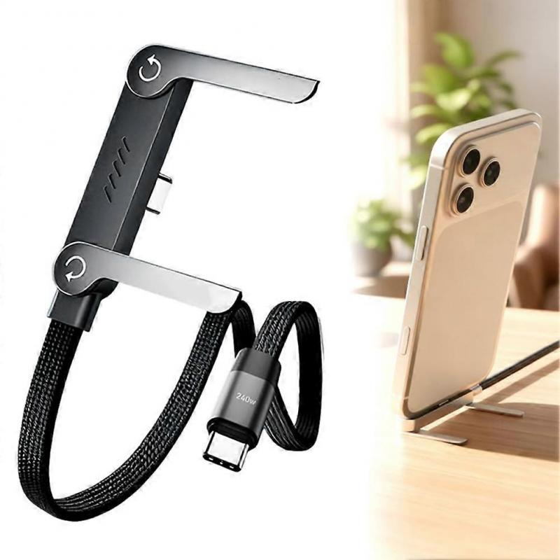 2 In 1 Invisibles Holder Charger Cable & Fast Charging Cable, Tangle-Free Fast Charging Cord for Phone Laptops