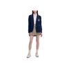 MLB SS24 New York Yankees Logo Tasche Einreiher Langarm Blazer Damen blazer Marineblau 3FJKV0141-50NYD