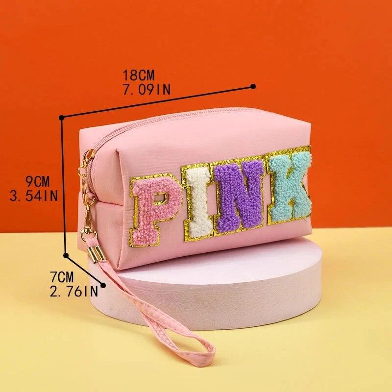 Women's Makeup Bag Durable Travel Storage Bag Embroidered Letter Wash Bag Soft Touch Makeup Bag Makeup Bag