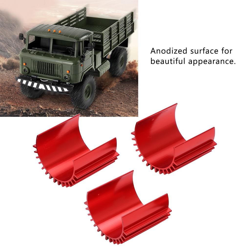 3pcs Aluminum 370 Brushless Brushed Motor Heat Sink Heatsink Cooling Fins for WPL C14 RC Car