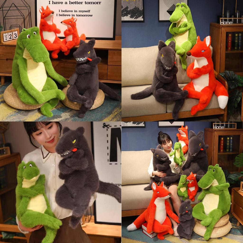 Adorable Plush Green Crocodile Cute Faux Wolf And Fox Stuffed Animal Toy For Kids